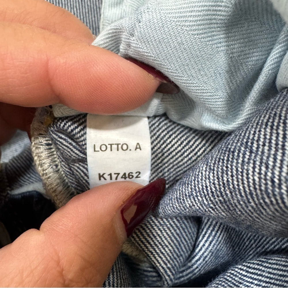 Acne Studios Bla Konst Straight Leg Blue Jeans Size 25x32 Pink Leather Patch - Picture 10 of 11